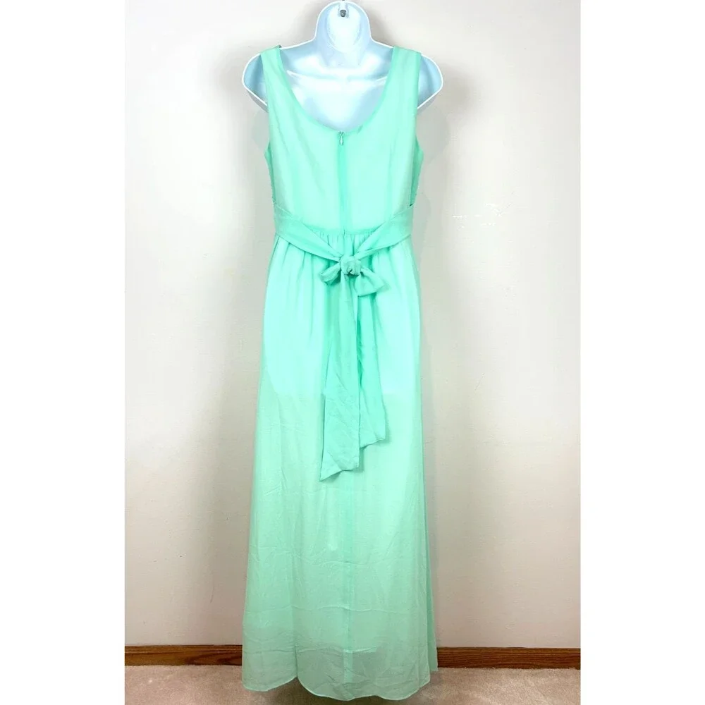 Happy Rose Mint Green Maxi Mock Wrap Party Dress NEW Size 18